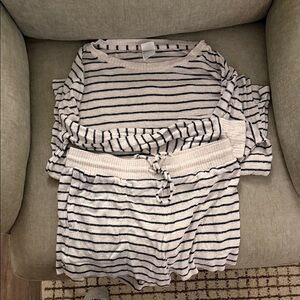 Stars Above Striped Cream and Black Lounge Set